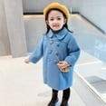 thumbnail image 5 of AJZIOJIRO Kids Toddler Autumn Winter Outerwear for Girls Lapel Double Breasted Wool Blend Pea Coat Outwear 1-9Y Baby Warm Winter Long Trench Coats Overcoat Jacket, 5 of 8