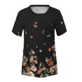 thumbnail image 4 of SMihono Hauts pour Femmes Été Mode Décontractée Femme Blouse à Col Rond Imprimée Manches Courtes T-Shirt Été Hauts T-Shirt Oversize pour Femmes, 4 of 4