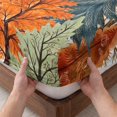 thumbnail image 3 of Queen Size Fitted Sheet Set - Fall Forest 3 Piece Bedding Sets 16" Deep Pocket Fitted Sheet with 2 Pillowcases, Orange Blue Trees Maple Leaf Thanksgiving Vintage Brushed Microfiber Hotel Bed Sheets, 3 of 9