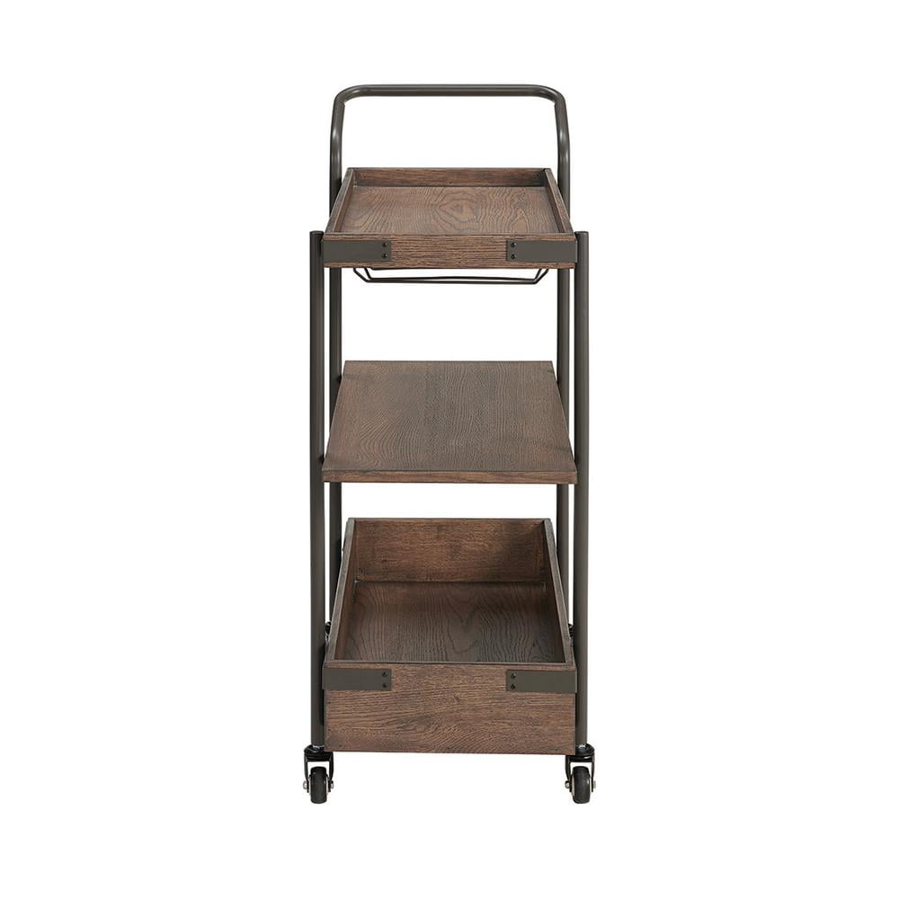 Alaterre Kyra 32"L Oak and Metal Bar Cart