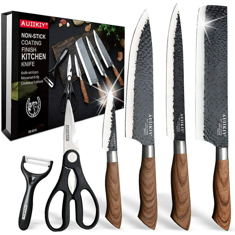 Knife set, 23 Pcs Kitchen Knife Set with Block & Sharpener Rod, High Carbon  S