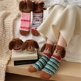 thumbnail image 5 of Fluffy Cozy Plush Soft Slipper Socks for Fall Winter Gifts Warm Sleeping Home 5/6 Pairs, Tan, 6-11, 5 of 5