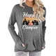 thumbnail image 2 of Camiseta Cuello Redondo Manga Larga Bolsillo Estampado Cómoda Blusa Casual para Mujer Gris Claro XXL, 2 of 6