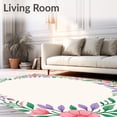 thumbnail image 2 of ODIKA 5'x7' Machine Washable Non-Slip Area Rug, Whimsical ABC Garden With Floral Lettering And Numbered Petal Accents High Traffic Rug with Pad, Pink, 691691, 2 of 8