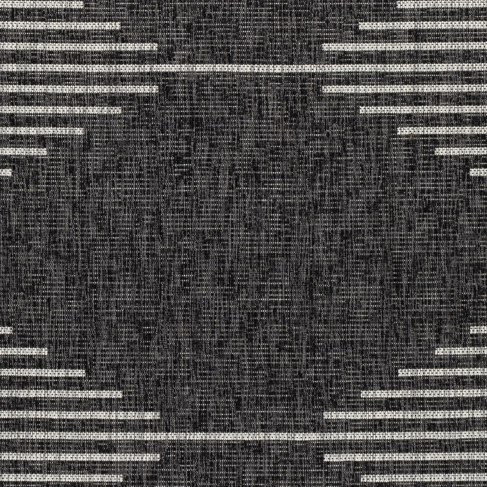 Livabliss Outdoor Rugs, 5x8 Eagean Global Black Area Rug for Patio, Porch, Deck, Backyard, Waterproof Indoor Outdoor Carpet (5'3" x 7'7")