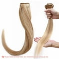thumbnail image 4 of Benehair 100% Real Remy Human Hair Extensions Clip In 8Pcs Hair Weft Full Head Women Highlight Blonde Hair, 4 of 12