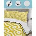 thumbnail image 4 of Quilts Queen Size Bedding Set, Yellow Geometric Lightweight Quilted Comforter, Modern Abstract Art Rhombus Soft Reversible Bedspread Coverlet with Pillow Covers for All Season, 90" x 96", 4 of 7