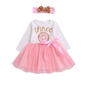 1st 2nd 3rd Birthday Outfits Baby Girl One Year Old Dress Princess Second Third