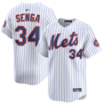 thumbnail image 1 of Camiseta de béisbol clásica de local Kodai Senga de los New York Mets, blanca, con número de estrella bordado-S, 1 of 2