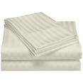 thumbnail image 2 of Fresh Linen Collection 1800 Super Soft & Wrinkle Free Luxurious Stripe 4-Piece Sheet Set (Twin, Ivory), 2 of 2