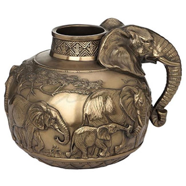 Veronese Design WU72001V1 Safari Elephants Vase Home Decor