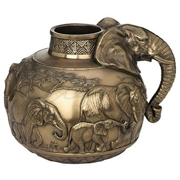 Veronese Design WU72001V1 Safari Elephants Vase Home Decor Walmart