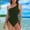 Green, variant on Ynynloco One Shoulder Women's One Piece Swim Suits Slimming Casual Full Coverage Modest Bathing Suit Sexy High Cut Swim Suits