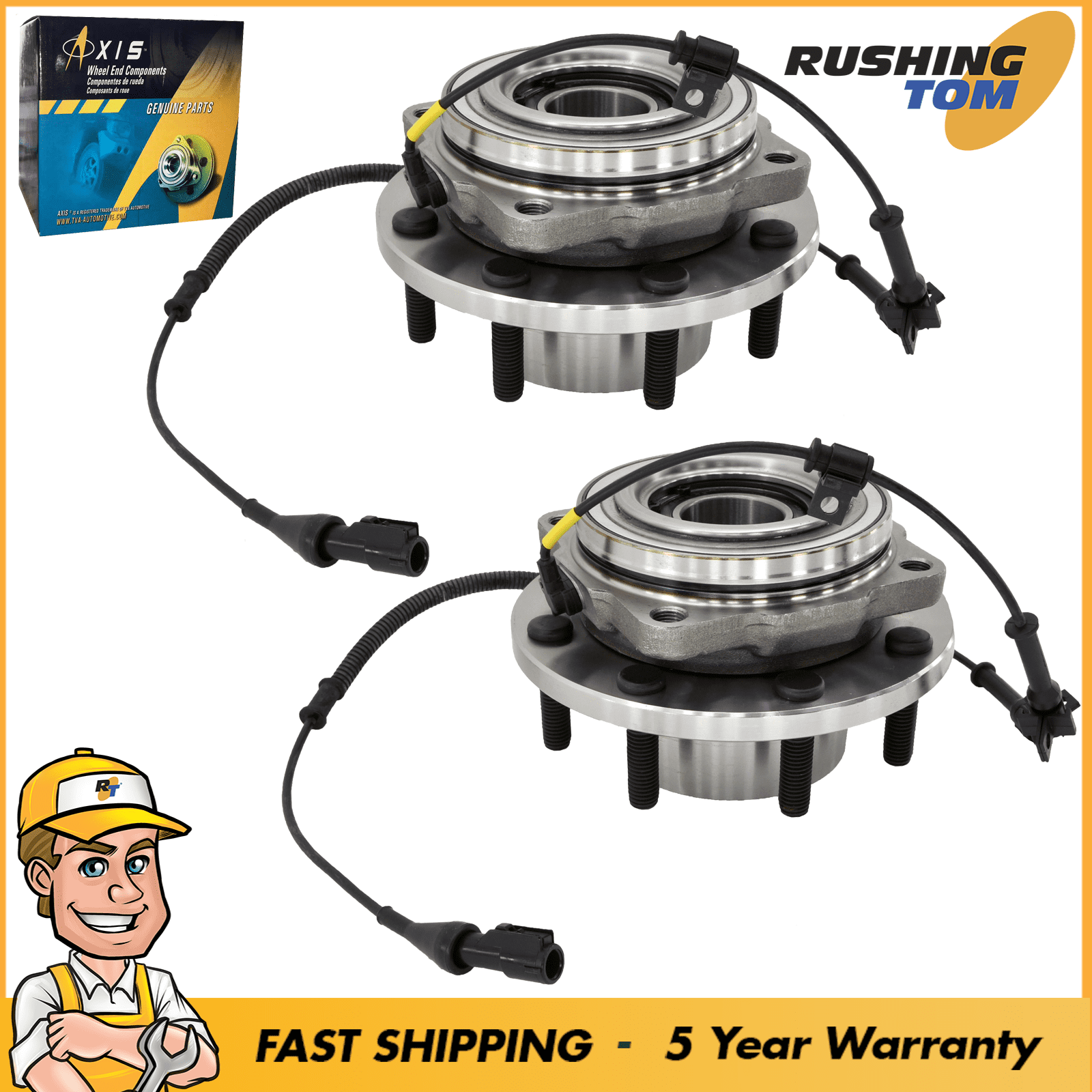 2 Front Hub Assembly for Ford F250 F350 Super Duty Dual Rear Wheels 4WD