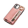 thumbnail image 4 of Allytechgroup Stylish iPhone 11 Wallet Case, Secure Phone Case for Apple iPhone 11, Multi-functional and Durable, Ring Holder Hand Wrist Stand Shockproof Case for Women Men, Pink, 4 of 7