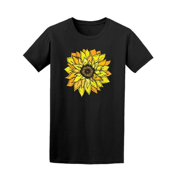 Sunflower Doodle Artsy T-Shirt Men -Image by Shutterstock, Male Small