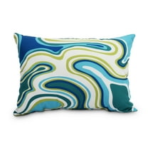 Simply Daisy, 14" x 20" Agate Teal Decorative Abstract Outdoor Pillow