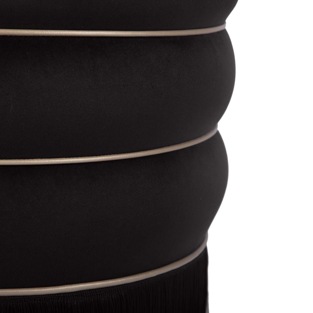 Lakka Black Velvet Ottoman