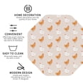 thumbnail image 3 of Lsque Funny Chicken Pattern 4" Drink Coasters Set of 4, PVC Leather Absorbent Coasters, Table Coaster Set Decorative Coffee Cup Coasters Housewarming Gift -Octagon, 3 of 6