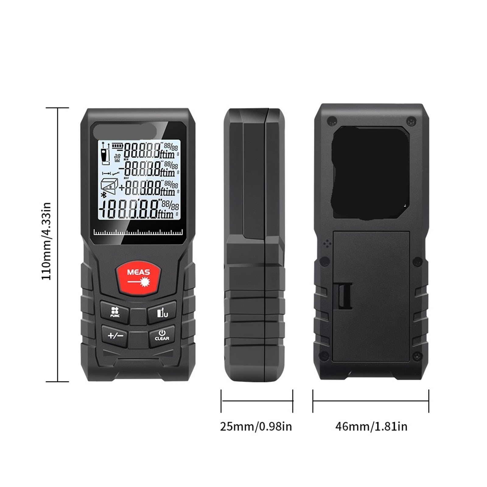 Laser Tape Measure 50M Laser Distance Meter Rangefinder Profesional Digital Range ,Water-Proof & Dust Resistant