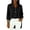 Black-07, variant on Women's Collared Half-Button Blouse High Low Hem Side Slit 3/4 Sleeve Casual Wear