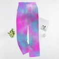 thumbnail image 5 of Simua Women's Tie-dye Printed Wide Leg Pants Elastic Waist Side Pocket Casual Trousers S-XXL Lounge & Outdoor Pants, 5 of 5