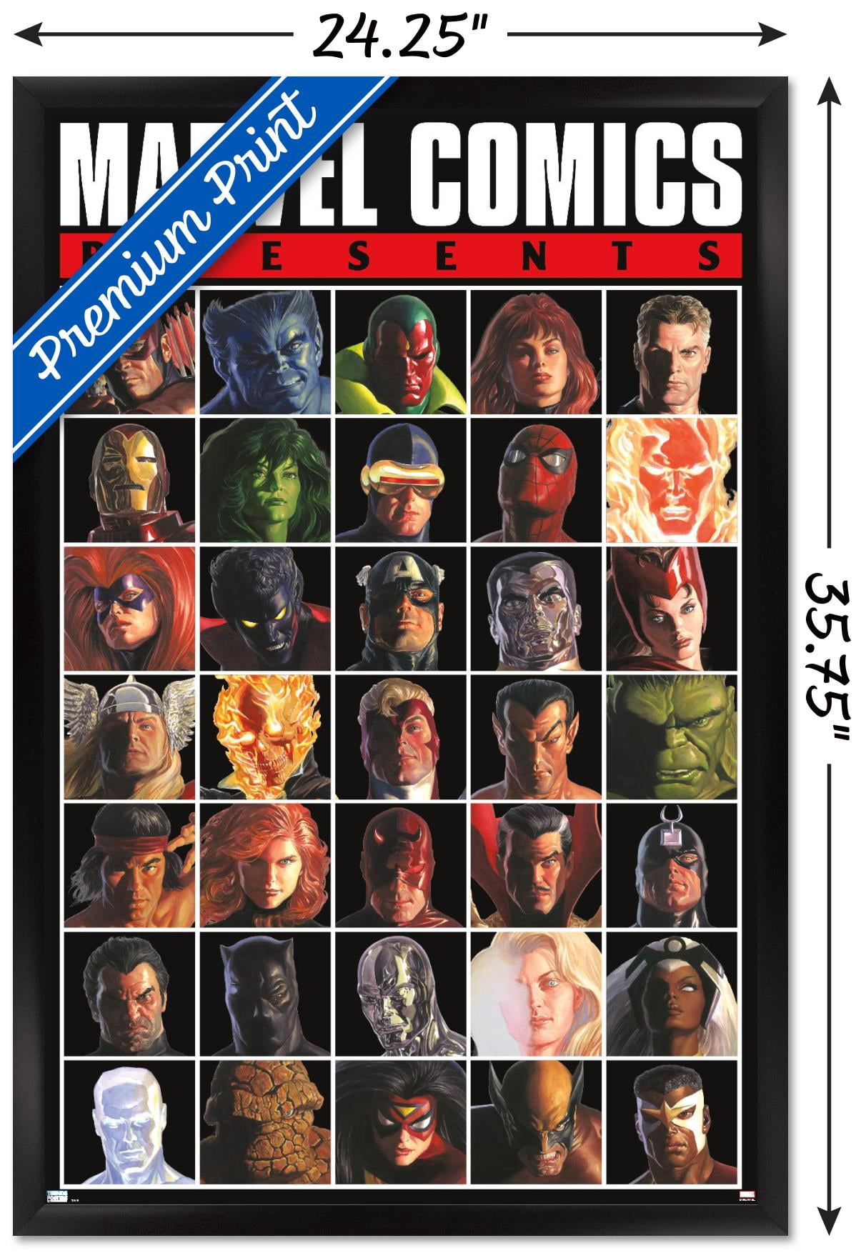 Marvel Comics - Presents Grid Wall Poster, 22.375" x 34", Framed
