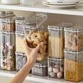 thumbnail image 7 of Hot Sale! Leott Size Single Clear Plastic Storage Jars Vacuum Proof Fresh Storage Airtight Jars Kitchen Airtight Jars with Lids Proof Crispers Freezer Bag Storage Organizer Airtight Food Storage Clear, 7 of 7