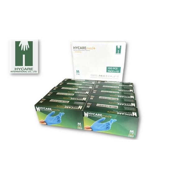 Hycare Medical Examination Gloves, Nitrile Powder Free, Case of 1000 Gloves