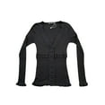 thumbnail image 6 of Elippeo Women Lace Shirt Fairy Grunge Clothes y2k Aesthetic Single Breasted Long Sleeve Tops Women V Neck Ribbed Tee Streetwear, 6 of 7