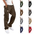 thumbnail image 1 of Pantalon Cargo pour Homme en Coton Coupe Décontractée Pantalon de Randonnée Tactique pour Hommes avec Multiples Poches Décontracté Extérieur Travail Jogger Pantalon Cargo, 1 of 5