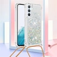 thumbnail image 2 of Long Crossbody Lanyard Clear Case for Samsung Galaxy A54 5G with Adjustable Neck Strap, Glitter Sparkly Bling Quicksand Phone Cover Cases for Samsung Galaxy A54 5G QKG Silver, 2 of 14