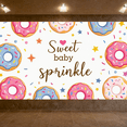 thumbnail image 7 of Adorable Sweet Baby Sprinkle Themed Banner with Colorful Donuts Stars and Confetti Background Party Decoration Baby Shower Event Supplies Photography Props, 7 of 7