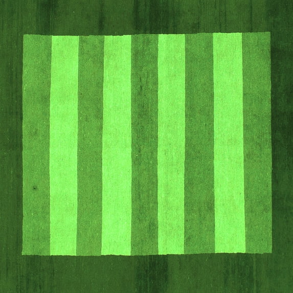 Ahgly Company Indoor Square Abstract Green Modern Area Rugs, 7' Square