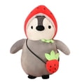 thumbnail image 1 of LIWEN Penguin Plush Toy Birthday Gift with Cross-body Bag Accompanying Doll Cute Fruit Hat Penguin Stuffed Animal for Children, 1 of 8