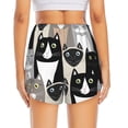 thumbnail image 4 of Uemuo Colors Cats Pattern Women's Athletic Shorts High Waisted Running Shorts with Liner Pockets Gym Elastic Workout Shorts-Medium, 4 of 9