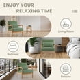 thumbnail image 7 of Accent Chair Set of 2 with Pillow Upholstered Mid-Century Chair Living Room Chair for Small Space Solid Wood Frame Reading Chair with Soft Thick Cushion Armchair for Bedroom Balcony Green, 7 of 7