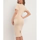 thumbnail image 3 of Vestido delgado de mujer Vestido de manga corta con cuello redondo Vestido informal con diseño de abertura en el dobladillo de alta elasticidad Beige L, 3 of 5