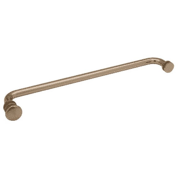 CRL TBCT18BBRZ Brushed Bronze 18" Towel Bar with Traditional Knob