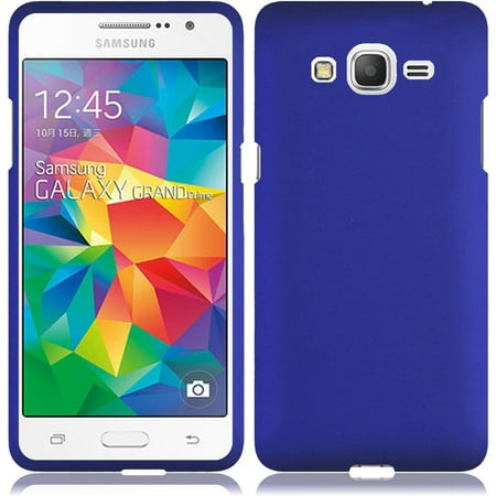 Rubberized Blue Snap - For Samsung Grand Prime LTE Go Prime G530 Rubberized Snap On Plastic Case - Blue