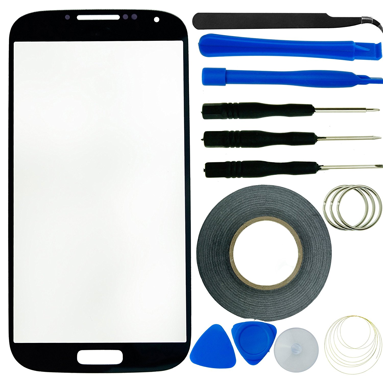 Eco-Fused Screen Replacement Kit for Samsung Galaxy S4 including  Replacement Glass / Tool Kit / Adhesive Sticker Tape / Tweezers /  Microfiber Cleaning Cloth ...