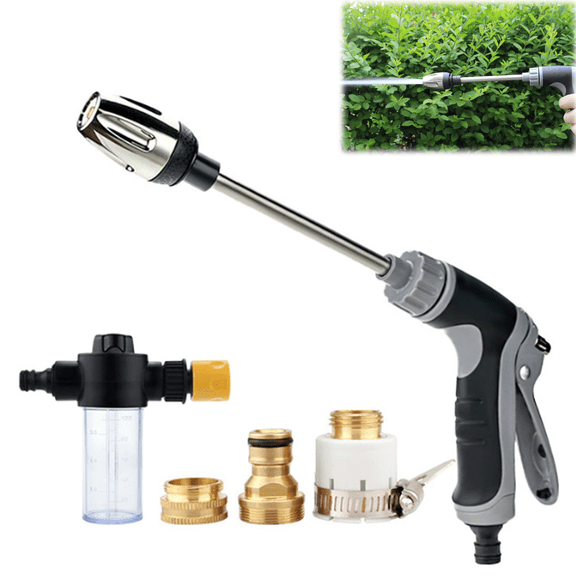 T8 High Pressure Washer Wand with Foam Cannon, 2026 Multifunctional Water Blitz Hose Nozzle 3 Spray Patterns, 360° Rotating Car Wash Gun for Garden Cleaning(wwx)