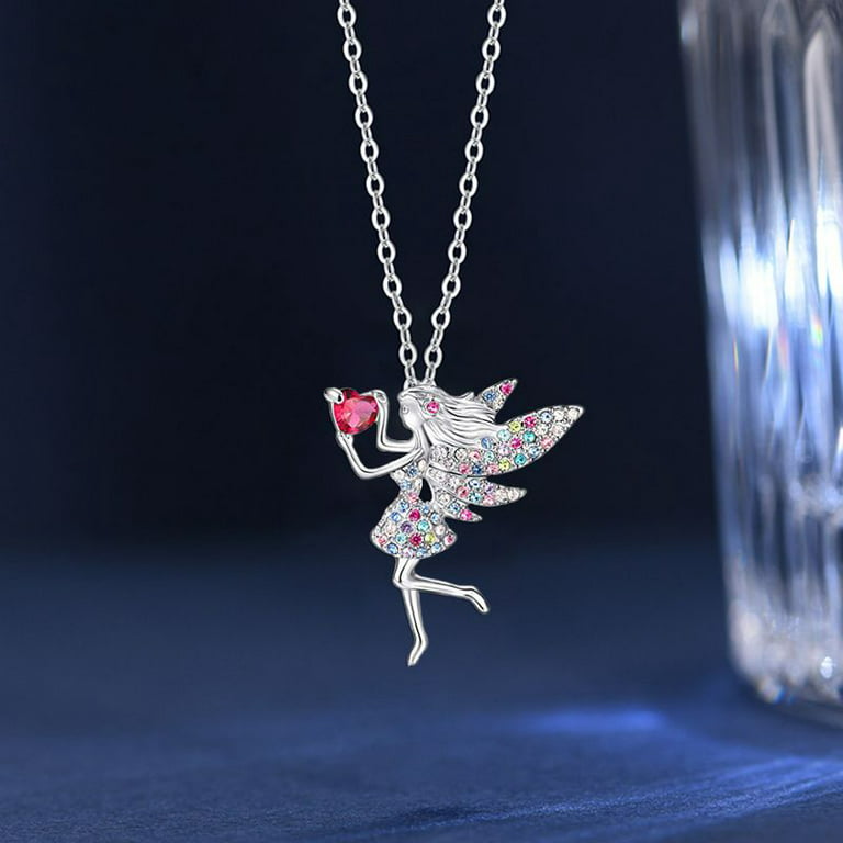 Jsqnanchi Cute Necklaces for Girls Kids, Girls-Fairy Necklace, Mermaid  Necklace, Unicorn Necklace, Angel Necklace, Crystal Necklace