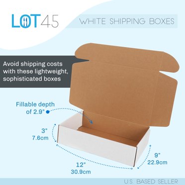 Valuemailers 100-Pack White Corrugated Boxes – 9x6x4 Inch Shipping Mailers, Perfect For E-commerce