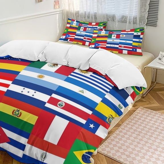 Flags Of All Countries Of The World Set Duvet Cover Bedding Set Duvet Cover Polyester Quilt Cover for Twin Size