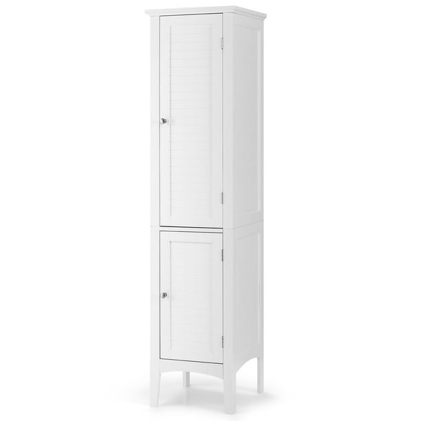 Giantex High Storage Bathroom Freestanding Slim Organizer, Linen Tower Narrow Floor