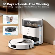 AIRROBO L60+ Self-Empty Robot Vacuum and Mop Cleaner with Ultrasonic Carpet Detection,12,000Pa Suction,Laser Obstacle Avoidance,300min Long Runtime