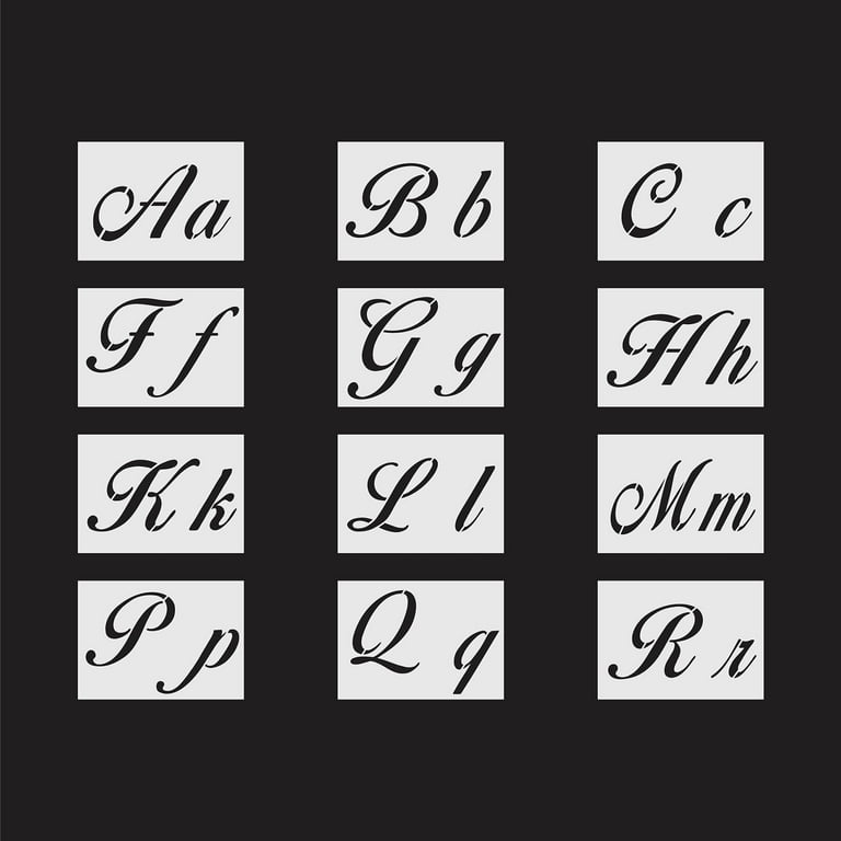 New 8 Pieces Old English Lettering Stencils Calligraphy Letter Stencils