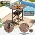 thumbnail image 4 of SERWALL Tall Adirondack Chairs and Table 3 Pieces Set, Adirondack Bar Height Chairs Set of 2 and Bar Table, Outdoor Barstools Set for Balcony, Poolside, Backyard, Brown, 4 of 9
