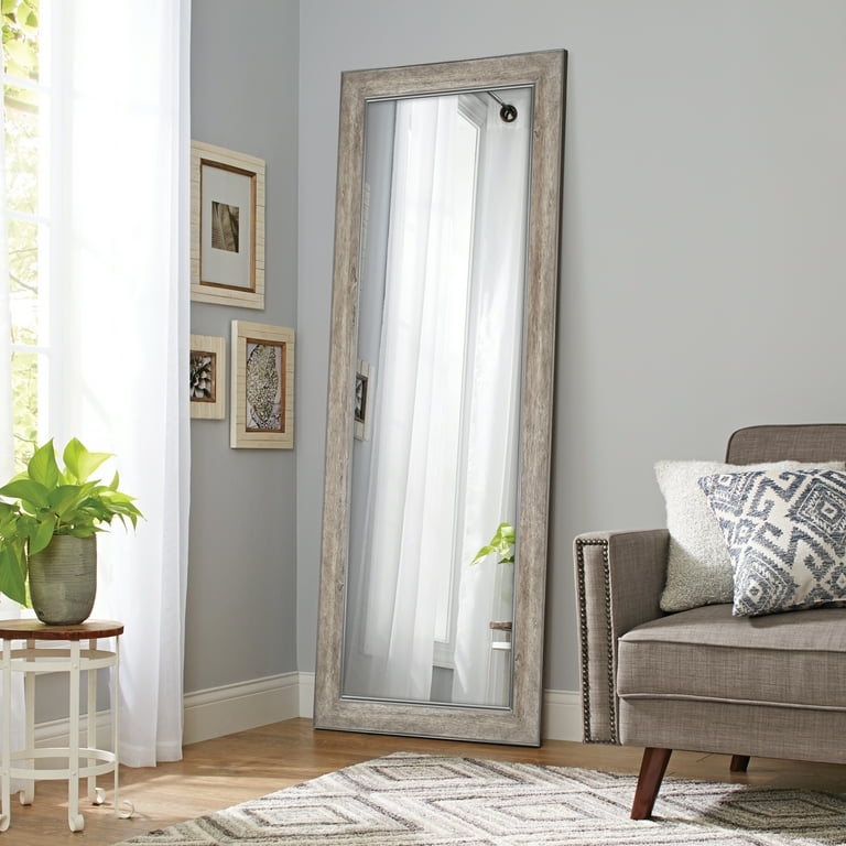 Better Homes & Gardens 27" x 70" Rectangular Leaner Mirror, Gray Rustic